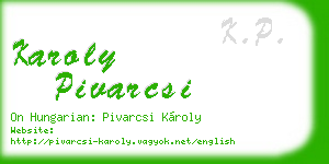 karoly pivarcsi business card