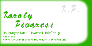 karoly pivarcsi business card